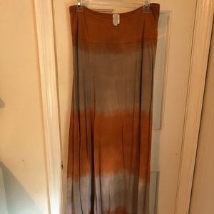 Orange and grey maxi skirt